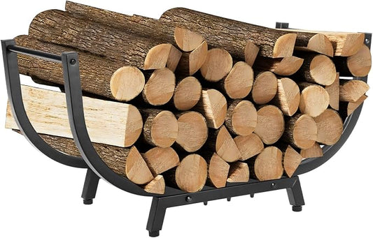 DNKMOR 30INCH Firewood Rack for Outdoor&Indoor,Heavy Duty Stable Log Holder for Fireplace Wood,Durable Metal Wood Storage Rack