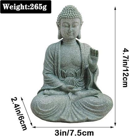 livelyfish Fish Tank Buddha Statue Handmade Japanese Aquarium Decoration Heavy-Duty Peace Hand Meditation Buda Sculpture for Aquarium Fish Tank Home Decor, Large-B