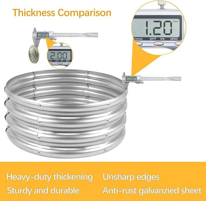Galvanized Garden Bed Kit for Vegetables/Herbs/Flowers, Raised Planter Box, Outdoor, 2x2x1 Feet