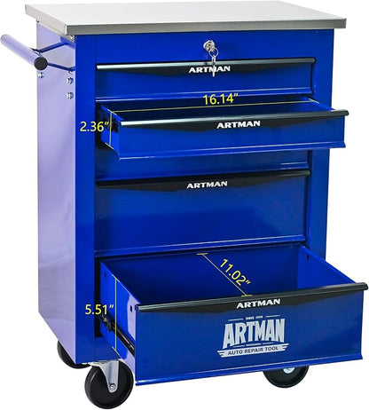KEIKI 5 Drawers Tool Cart on Wheels,Multifunctional Rolling Tool Chest Tool Storage,Drawers Rolling Tool Trolley Organizer Tool Case for Garage, Warehouse, Workshop, Repair Shop (Blue)