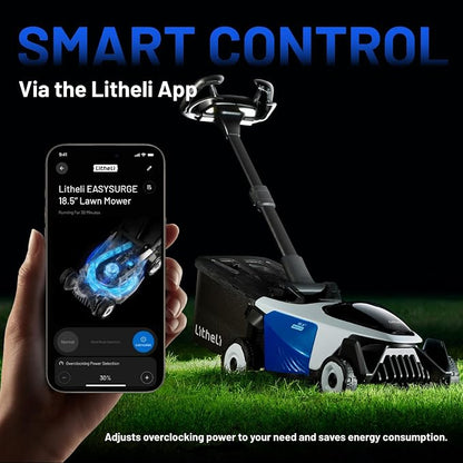 Litheli 21" Electric Lawn Mower Cordless, Self-Propelled Electric Mower with 40V Brushless Motor, Battery Powered Lawn Mower 2×8.0Ah Batteries and Rapid Charger Included