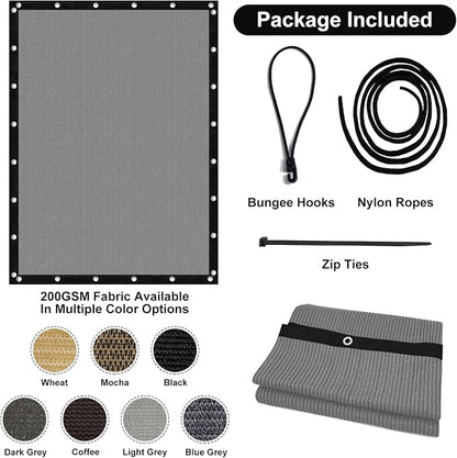 Artpuch 90% Sun Shade Cloth, 6 x 8 FT Pergola Shade Cover Canopy with Grommets, Sun Screen Fabric Tarp for Patio, Outdoor, Garden, Backyard, Light Grey