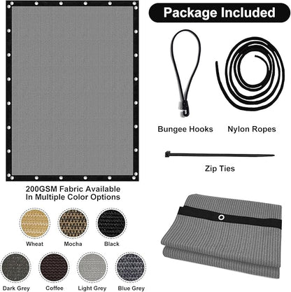 Artpuch 90% Sun Shade Cloth, 8 x 8 FT Pergola Shade Cover Canopy with Grommets, Sun Screen Fabric Tarp for Patio, Outdoor, Garden, Backyard, Blue Grey