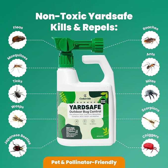 Outdoor YardSafe | Kills & Repels Mosquitoes, Ticks, Fleas, Mites & More with Natural Essential Oils | Family & Pet-Safe | Eco-Friendly | 4 Quarts (128 Oz.)
