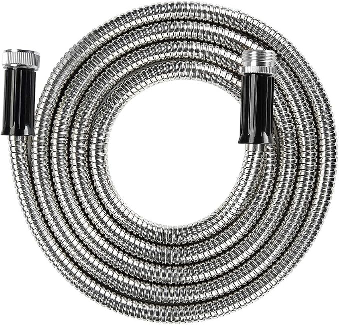 Beaulife Metal Short Garden Hose 15ft Connectors, Drainage Hose for Dehumidifier Small Water Hose Extension High Pressure Bib Reel Extender, Drinking Water Hose for RV Outdoor