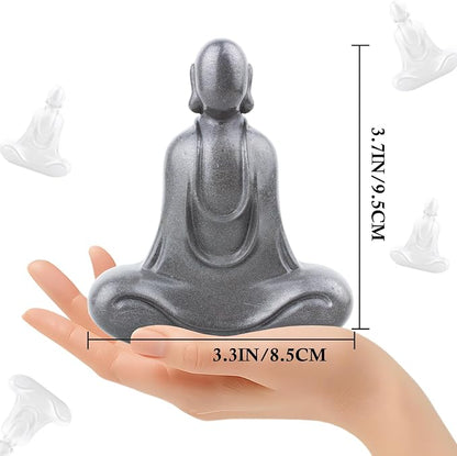 Faceless Buddha Statue Indoor, Solid Cast Iron Buddha Figurine, Minimalist Buddha for Home Decor, Indoor Desk Zen Decor for Spiritual Room Meditation