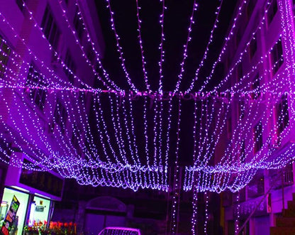 Twinkle Star LED String Curtain Light, Purple, 6 Inches | Indoor Outdoor, Halloween Wedding Party, Home Garden Bedroom Wall Decoration