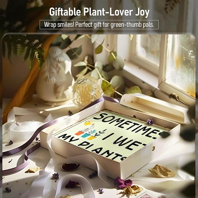 Vintage Garden Wall Art Decor Tin Signs Plant lovers' Gifts | Funny Gardening Signs for Women Greenhouse Outside Yard Fence Decor Sometimes I Wet My Plants Sign 12x8 Inches Rust-proof