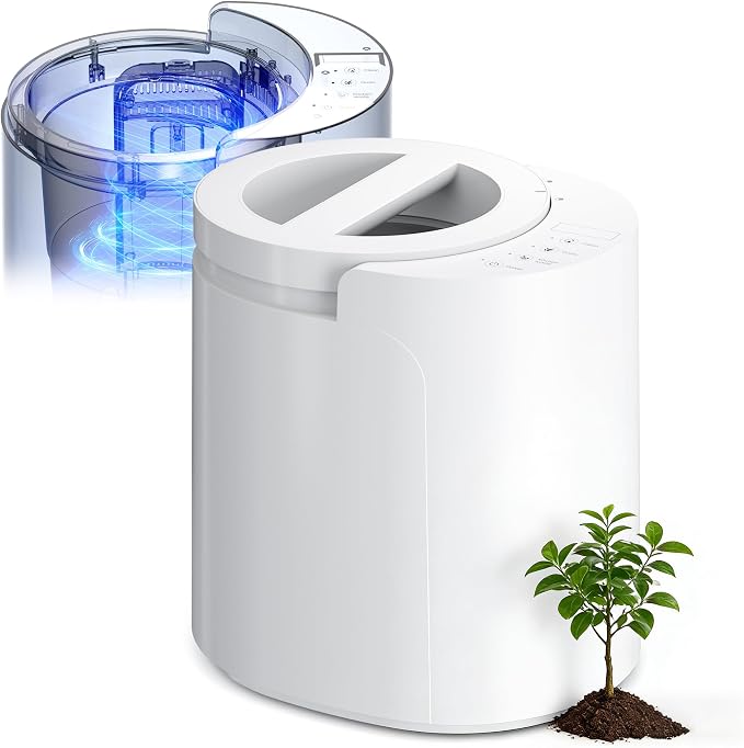 Electric Composter for Kitchen, LUBBYGIM 2.5L Smart Countertop Compost Bin
