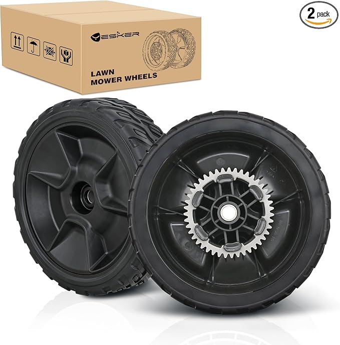 Yesker Lawn Mower Wheels Replacement 8 Inch 42710-VR8-N00ZA Assembly, Honda Lawnmower Rear Wheels Compatible with HRN216 Series for Self-Propelled Walk-Behind, 2-Pack