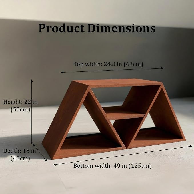 Decoroca Corten Steel Firewood Rack Outdoor Indoor, Heavy Duty Log Holder Stand for Fireplace, Weathering Steel Industrial Sturdy Storage Organizer Racks for Patio & Deck