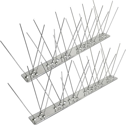 Stainless Steel Bird Spikes for Outside, Anti Bird Deterrent Spikes for Woodpeckers, Squirrels, Raccoons, Weatherproof Fence Spikes for Roof, Railing,Patio, 3.28 Feet