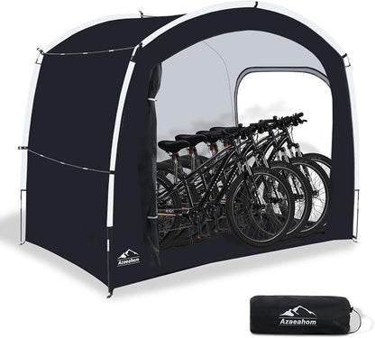 Bike Storage Shed Tent with Rain Fly, Enhanced Waterproof & Sun Protection Outdoor Storage for Bicycle, Motorcycle, Easy Setup Portable Shelter for Garden Tools, Lawn Mower (Extra Large)