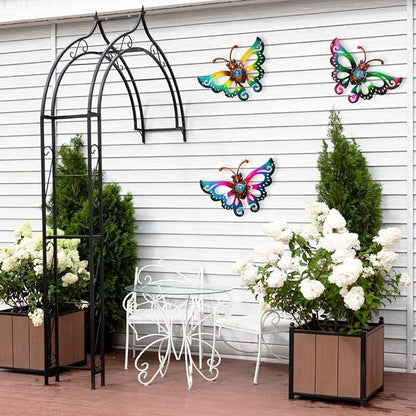 Garden Decor Metal Butterfly Wall decor, Wall Art Hanging for Patio Fence | BVLFOOK; 3D Design; Set of 3, 9 inch; Indoor & Outdoor; Great Gift for Family; garden décor; living room decor
