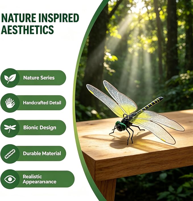 4 Pack Dragonfly Clips, Lifelike Fake Dragonfly Ornaments Outdoor Yard Garden Stakes for Hat,Deer and Horse, Fly Scare Devices for Indoor Outdoor Garden Patio Plants (4 Pack)
