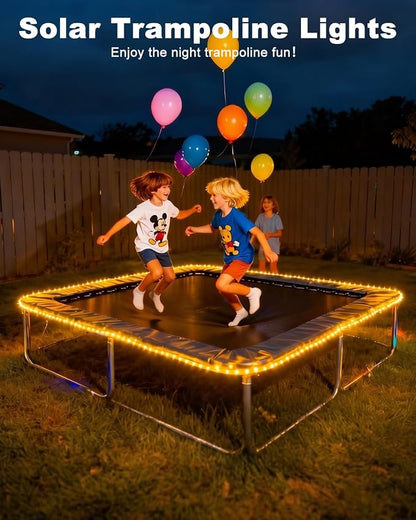 btfarm Solar Rope Lights, 60LED 20FT Solar String Lights Outdoor Waterproof, 8 Lighting Modes Solar Powered Strip Trampoline Light for Outside Garden Tree Christmas Yard Patio Decor, Warm White
