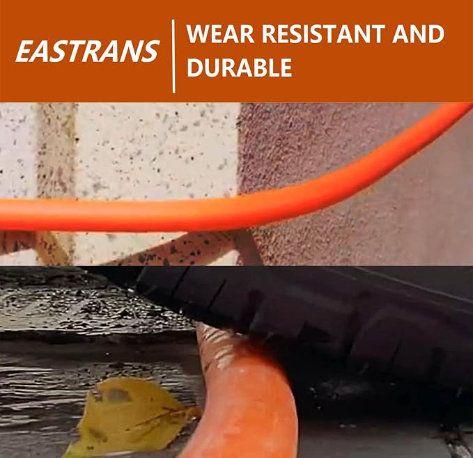 EASTRANS Female to Female Garden Hose 10 ft x 5/8", Heavy Duty Short Water Hose with 3/4" Solid Brass Connector, Flexible, Lightweight, Orange