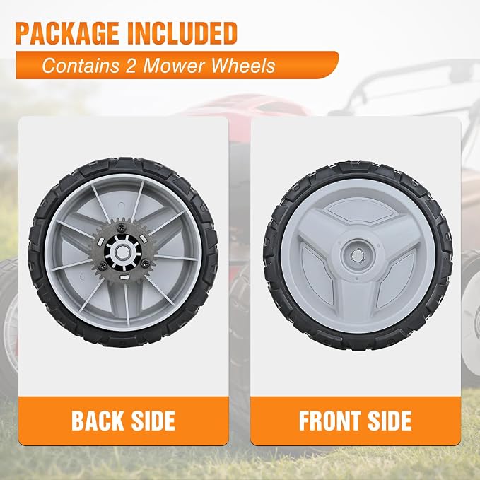 Yesker Lawn Mower Drive Wheels Replacement 8 Inch 580365301 593198101 Assembly, Lawnmower Wheels Compatible with Husqvarna HU700 HU800 HU625 HU775, Craftsman GCV-160 and More, 2-Pack