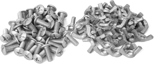ANLEOLIFE 40-Pack Wingnuts & Screws Set for Raised Garden Beds, Dacromet-Coated Hardware Kit for Metal Garden Bed Assembly & Reinforcement, Rust-Resistant Fastener Set