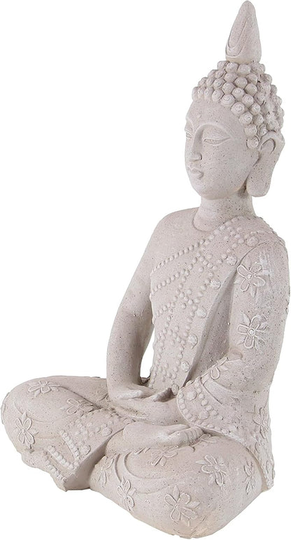 Deco 79 Magnesium Oxide Buddha Decorative Garden Sculpture Indoor Outdoor Garden Statue, Outdoor Sculpture 19" x 13" x 28", Gray