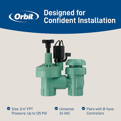 Orbit 57623 3/4" FPT 100 Series Anti-Siphon Automatic Sprinkler Valve with Flow Control (Pack of 2)