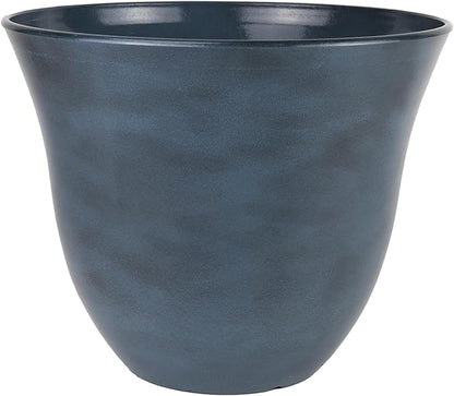 Honeysuckle Resin Planters - Lightweight Indoor & Outdoor Plant Pots - UV-Resistant Plastic Flower Pots - Pot Planters for Flowers & Herbs (15" Blue Jean) | Hand-Painted Finish Plant Pots, Lightweight Indoor Outdoor Planter, UV-Resistant, Great for Pat...