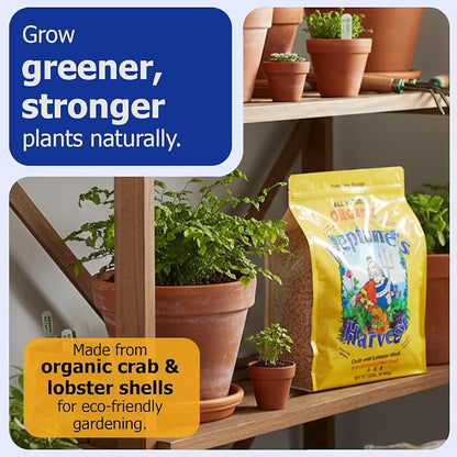 Neptune’s Harvest Organic Crab & Lobster Shell Multi-Purpose Plant Food (5-3-0) - 12 LB Resealable Bag - Rich in Nutrients Soil Fertilizer - Plant Food for Lawns, Gardens, and Vegetables