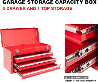 BIG RED TAMPK133-XB Torin Portable Tool/Garage Storage Box: Ergonomically Designed for Garage, Home, Office, Warehouse, Gym, School - Red