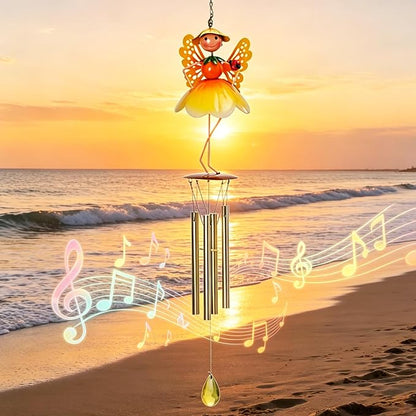 MUMTOP Butterfly Wind Chimes for Outside, Metal Deep Tone Memorial Sympathy Wind Chime Fairy Windchimes for Patio, Outdoor,Garden,Yard,Window,Home Decor or Gifts for Women