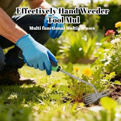 Weed Puller Tool, 5-Claw & Crab Claw 2-in-1 Heavy Duty Weed Remover, Ergonomic Long Handle Manual Weeding Tool for Dandelion, Crabgrass, Patio, Lawn & Garden