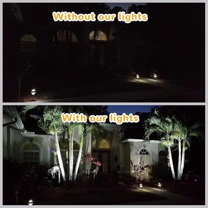 URPOWER Solar Lights Outdoor, 2-in-1 Solar Spot Lights Waterproof with 2 Lighting Modes, Adjustable Solar Powered Spotlights Auto On/Off Landscape Lights for Yard Garden Pathway, 1 Pack (Cool White)