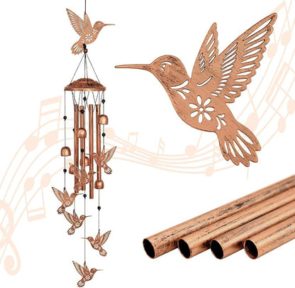 GDNSFIT Hummingbird Wind Chimes for Outside,Metal Windchimes,Hummingbird Gifts for Women/Men,Wind Chime Garden Decor Outdoor,Memorial/Housewarming/Birthday/Festival Gifts,Front Yard Decor