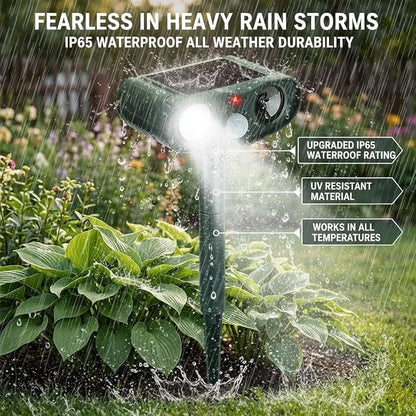 4Pack Sonic Fortress Pro Deer Repellent Devices to Protect Hostas&Plants,Solar Ultrasonic Animal Repellent with Flash Light&Motion Activated for Garden,Yard,Keep Rabbit,Squirrel Away 2026