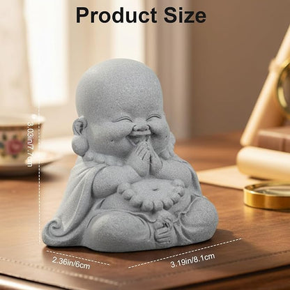 Buddha Statue for Home Decor,Zen Monk Praying Statue Sculptures Ornament Good Luck Decorations for Home Outdoor Garden Office