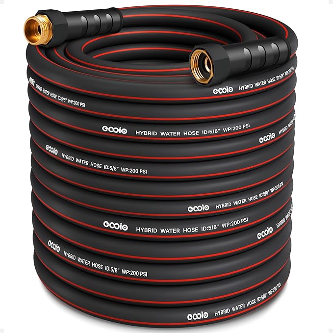 Heavy Duty Garden Hose 100ft, NON-EXPANDABLE Flexible Water Hose, Kink Resistant Lightweight Hybrid Hose, Leakproof Hose Male to Female Fittings