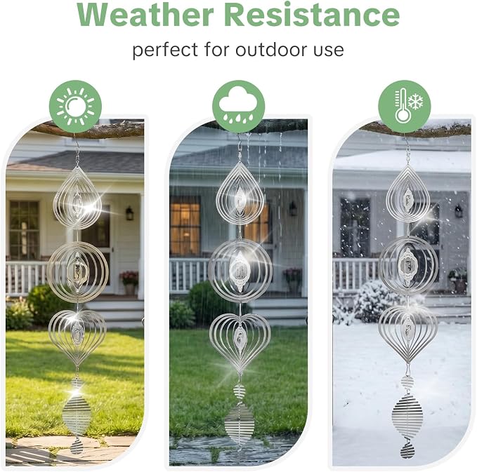 OFFO 304 Stainless Steel Bird Reflectors, Double-Sided Reflective 3D Bird Scare Devices, Outdoor Garden Decor for Patio Yard Porch Pool Window, 12 PCS