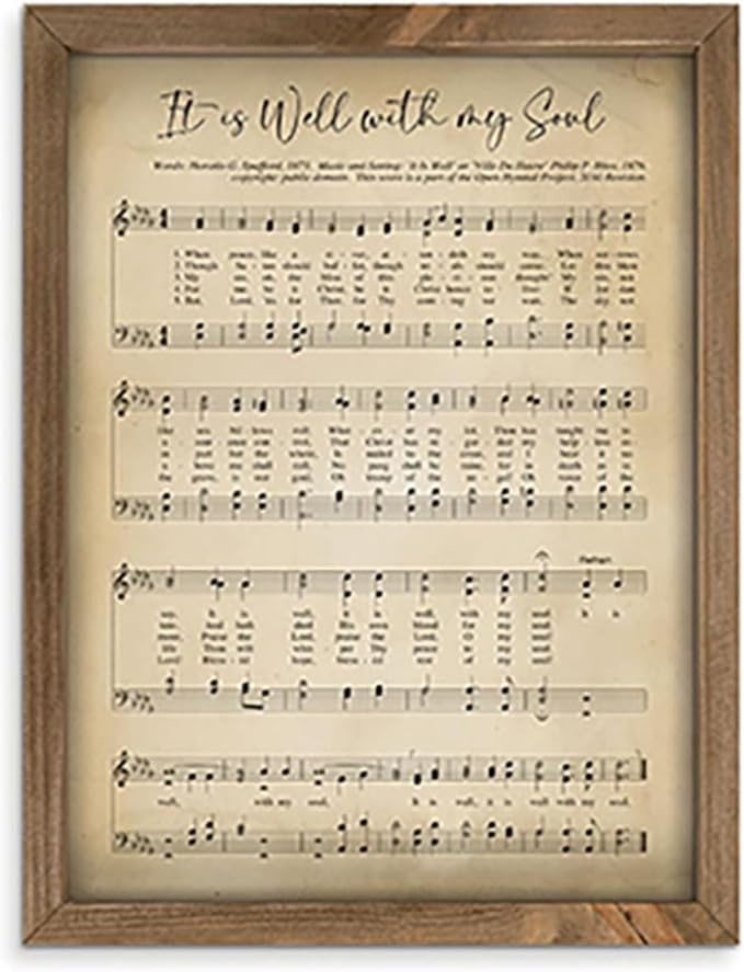 P. Graham Dunn Well My Soul Sheet Music Brown 17 x 13 Pine Wood Framed Art Sign