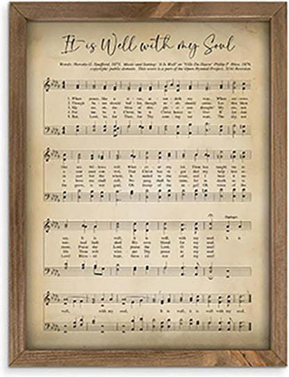 P. Graham Dunn Well My Soul Sheet Music Brown 17 x 13 Pine Wood Framed Art Sign