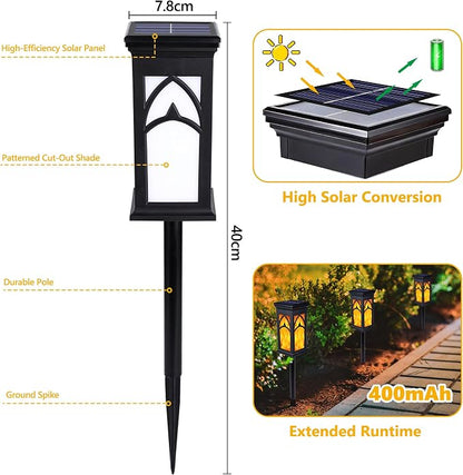 Jnaurb Solar Lights Outdoor, 6 Pack Solar Torch Light with Flickering Flame, Waterproof Garden Lights Outdoor Landscape Lighting, Flame Torches for Outside Patio Pathway Walkway Yard Lawn Decorations