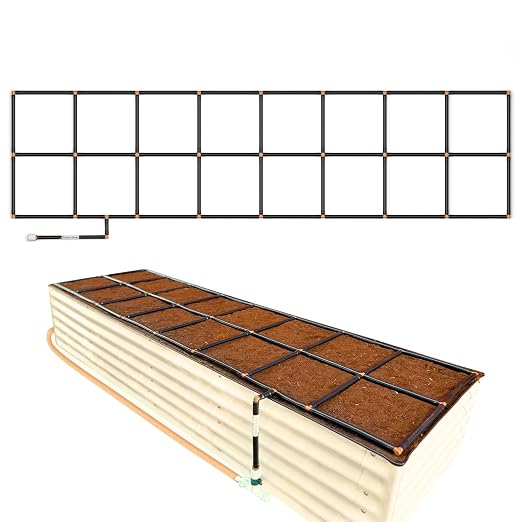 Garden Grid Watering System - 2x8 Standard | Preassembled Garden Watering System for Raised Garden Beds | 1-Min Setup, USA-Made, Lasts 5-10x Longer Than Drip & Soaker | 22.5"x88"