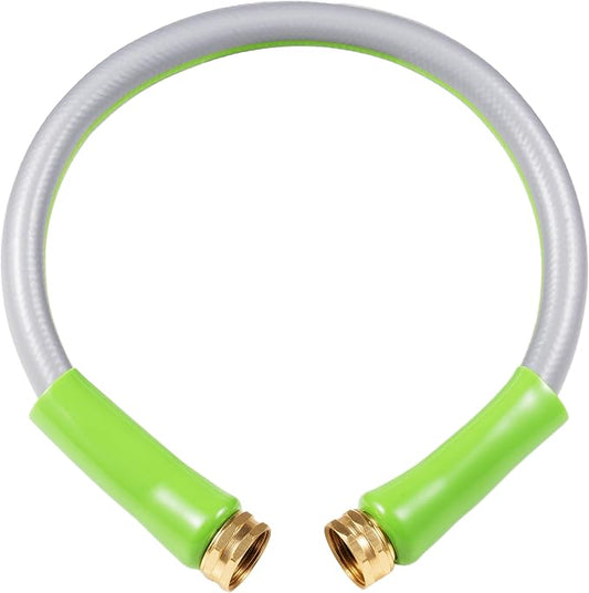 SheeChung Short Garden Hose 2ft x 5/8",Leader Hose for Hose Reel Faucet,Short RV Water Hose Heavy Duty,Lightweight Rubber Small Hose,Hose Extension,3/4"Brass Fittings,Female to Female Hose