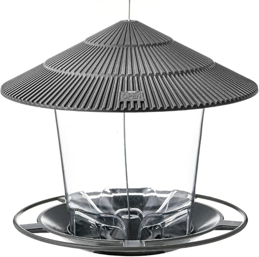 Hanizi Bird Feeder Outdoor Hanging for Wild Bird Seed, Grey