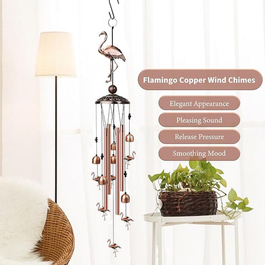 35" Flamingo Wind Chimes, Decorative Outdoor Wind Chime, Gifts for Women Mom Grandma