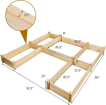 COSTWAY Garden Bed, Wooden Planter Box Stand with Large Planting Space for Vegetables, Fruit, Herbs, Flower, Garden Planting Bed for Backyard, Patio, Balcony