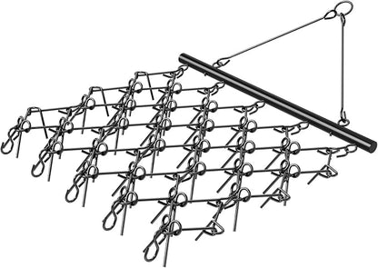 VEVOR Drag Harrow,5 ft x 4.5 ft Durable Chain Harrow with 60 Sharp Teeth,Suitable for ATV UTV Tractor, Ideal for Soil Preparation, Seeding, Smoothing Landscapes, and Yard Gravel Driveway Maintenance