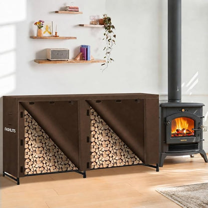 8ft Firewood Rack Cover, Waterproof Heavy Duty 600D Oxford | Storage Wood Rack Cover for Patio, Yard, Indoor and Outdoor Use(Cover Only, Rack Not Included)