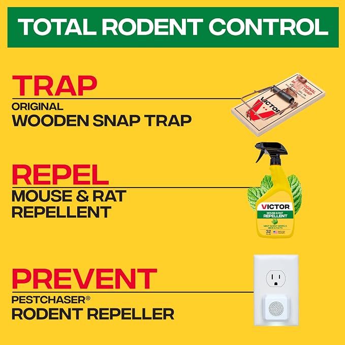Victor Scent-Away Mouse Repellent Pouches 10-Pack, Natural Rodent Deterrent | Indoor Outdoor Pest Control, Peppermint Oil Granules, Mice and Rat Protection for Home, Garage, Vehicle, M805B-2SR