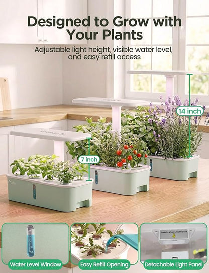 LetPot LPH-Air Hydroponics Growing System Kits, APP & WiFi Controlled Smart Indoor Garden with Adjustable 24W Grow Light Full Spectrum, 10 Pods Planter Indoor Gardening for Gifts, Kitchen, Vegetable
