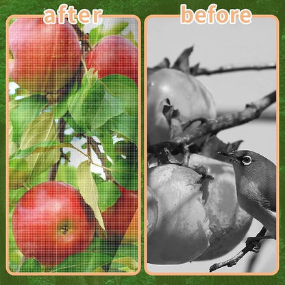 1Pack 13x13ft Large Fruit Tree Netting with Zipper and Drawstring – Anti-Insect, Anti-Bird Protection for Apple, Peach, Cherry Trees and Vegetables – Ideal for Home Gardens,Small Organic Farms