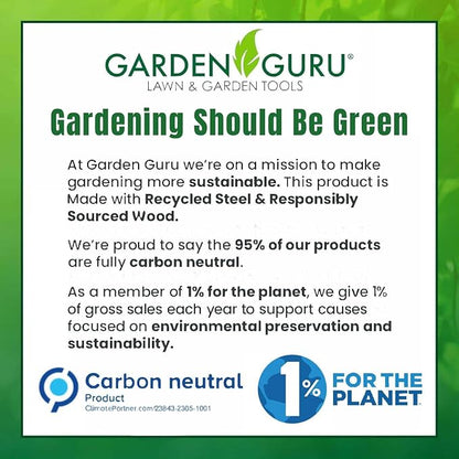 Garden Guru Eco Dandelion Weeder Tool with Ergonomic FSC Certified Wood Handle - 100% Recycled Stainless Steel - Rust Resistant - Weed Puller for Planting, Flower & Vegetable Care - 1 Case (40 Pcs)